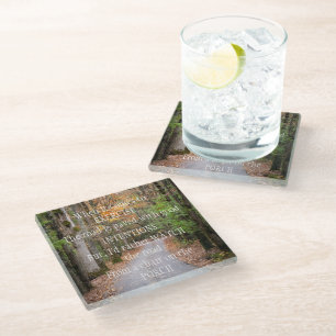Exercise and good intentions glass coaster