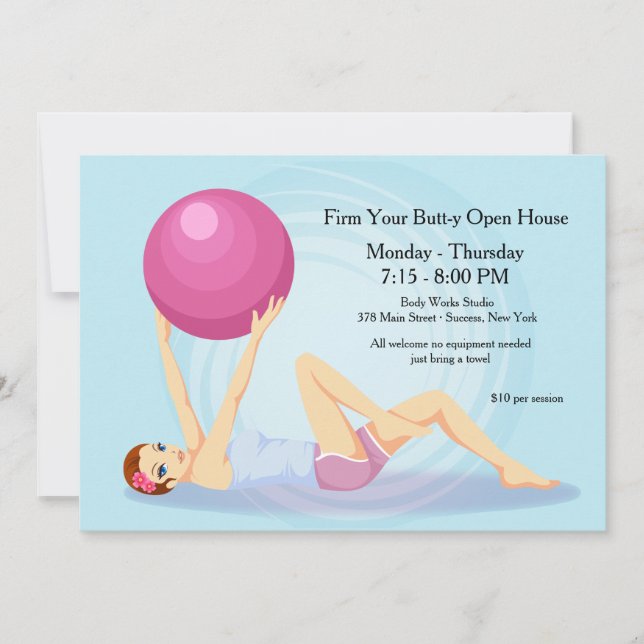 Exercise Ball Fitness Invitation (Front)