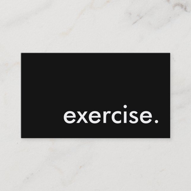 exercise. business card (Front)