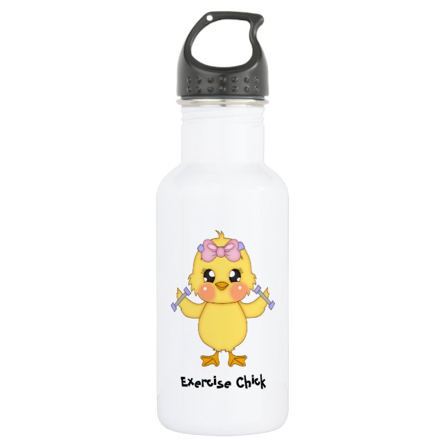 Exercise Chick (customisable) 532 Ml Water Bottle (Front)