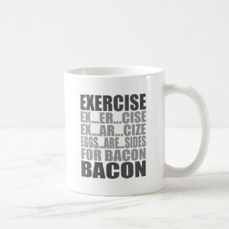 Exercise eggs are sides bacon coffee mug