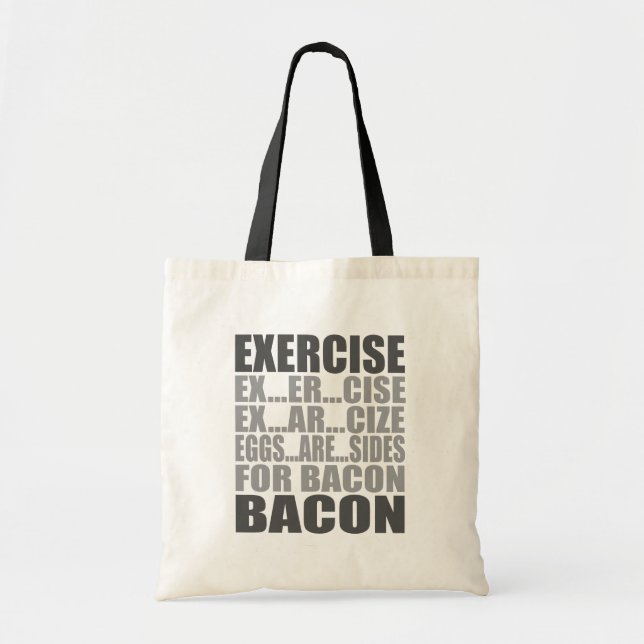 Exercise eggs are sides bacon tote bag (Front)