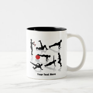 Exercise Figures (personalised) Two-Tone Coffee Mug