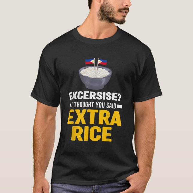 Exercise I Thought You Said Extra Rice Panda T-Shirt (Front)