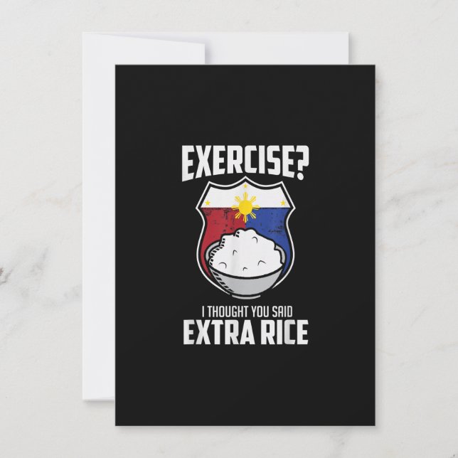 Exercise I Thought You Said Extra Rice Philippines Invitation (Front)