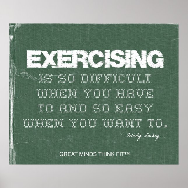 Exercise Motivation in Green Denim Poster (Front)