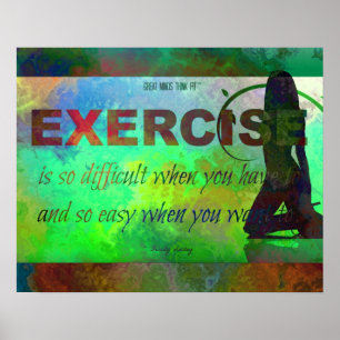 Exercise Motivation in Silhouette Poster