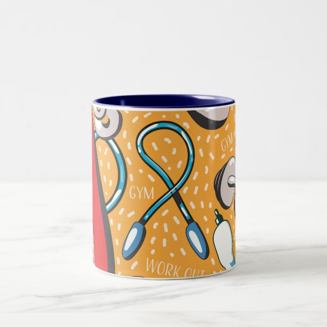 Exercise pattern Two-Tone coffee mug (Center)