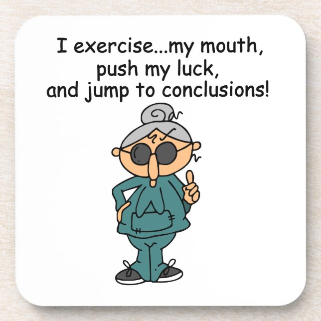 Exercise, Push, Jump Humour Coaster (Front)