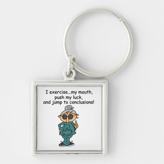 Exercise, Push, Jump Humour Key Ring (Front)