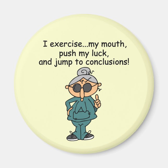 Exercise, Push, Jump Humour Magnet (Front)