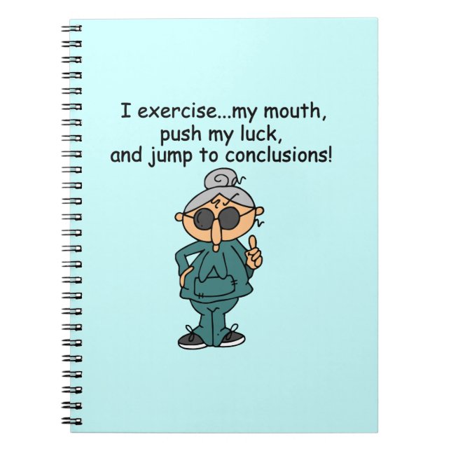 Exercise, Push, Jump Humour Notebook (Front)