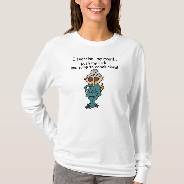 Exercise, Push, Jump Humour T-Shirt (Front)