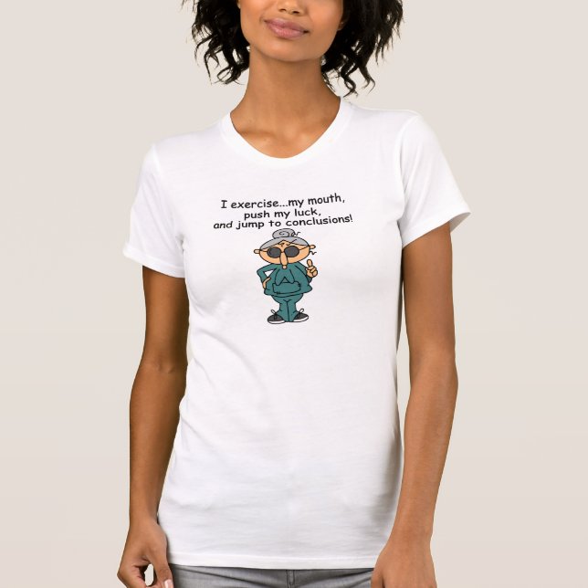 Exercise, Push, Jump Humour T-Shirt (Front)