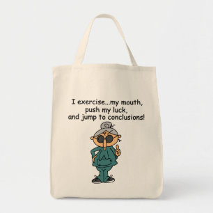 Exercise, Push, Jump Humour Tote Bag