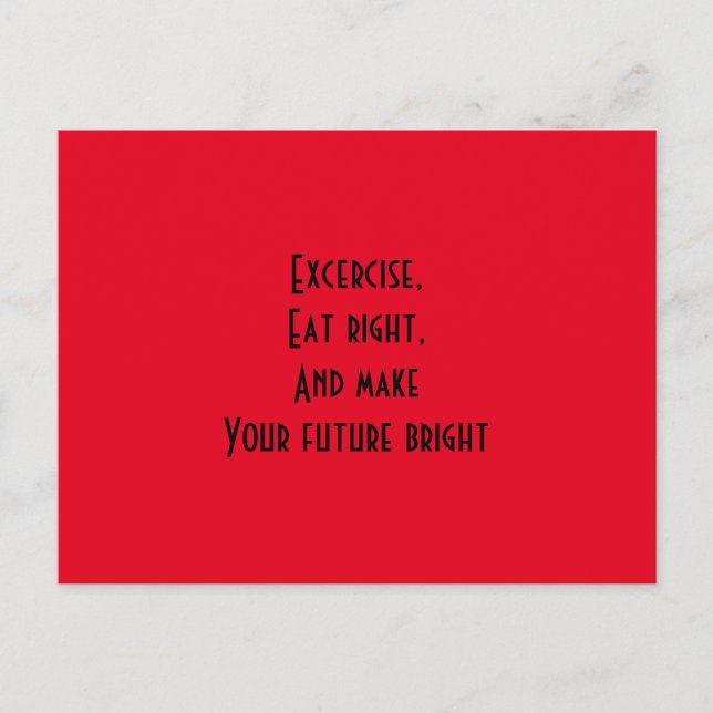 Exercise quote postcard (Front)