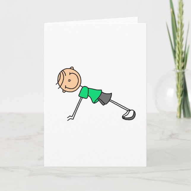 Exercise Stick Figure Green Card (Front)
