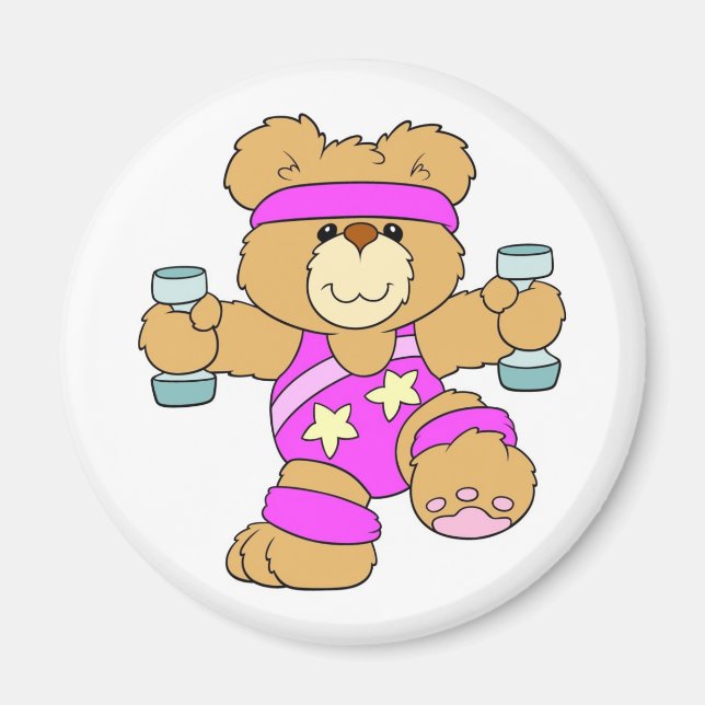 Exercise Teddy Bear Magnet (Front)