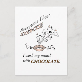Exercise With Chocolate Postcard