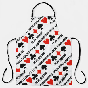Exercise Your Mind Play Bridge Four Card Suits Apron