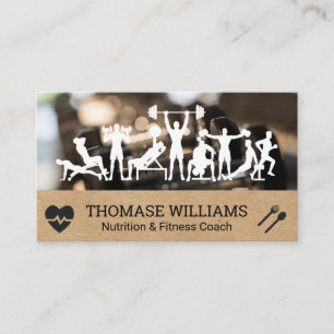Exercises in the Gym Fitness Workout Business Card
