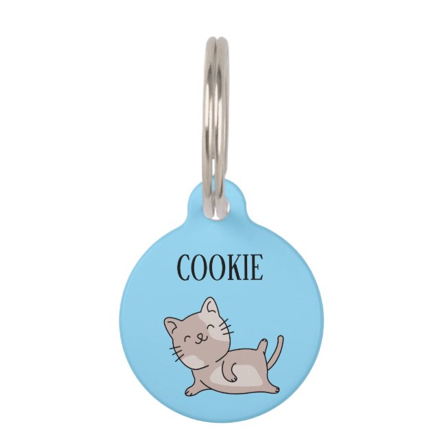 Exercising Cat Pesonalized  Pet Tag (Front)