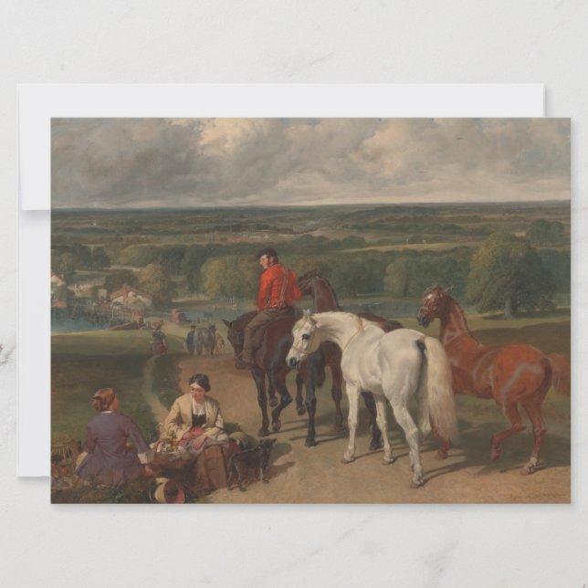 Exercising the Royal Horses (Equine Art) Card (Front)