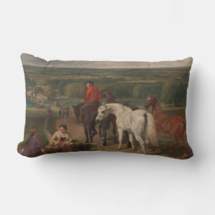 Exercising the Royal Horses (Equine Art) Lumbar Cushion