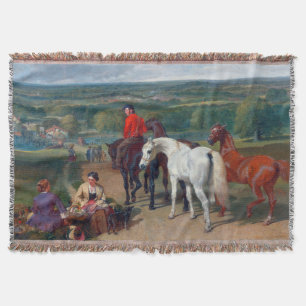 Exercising the Royal Horses John Frederick Herring Throw Blanket