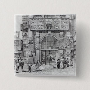 Exeter Change showing the entrance 15 Cm Square Badge