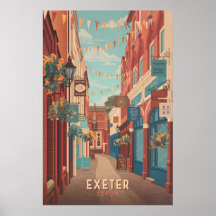 Exeter Devon Travel Poster