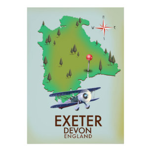Exeter Devon vintage travel poster