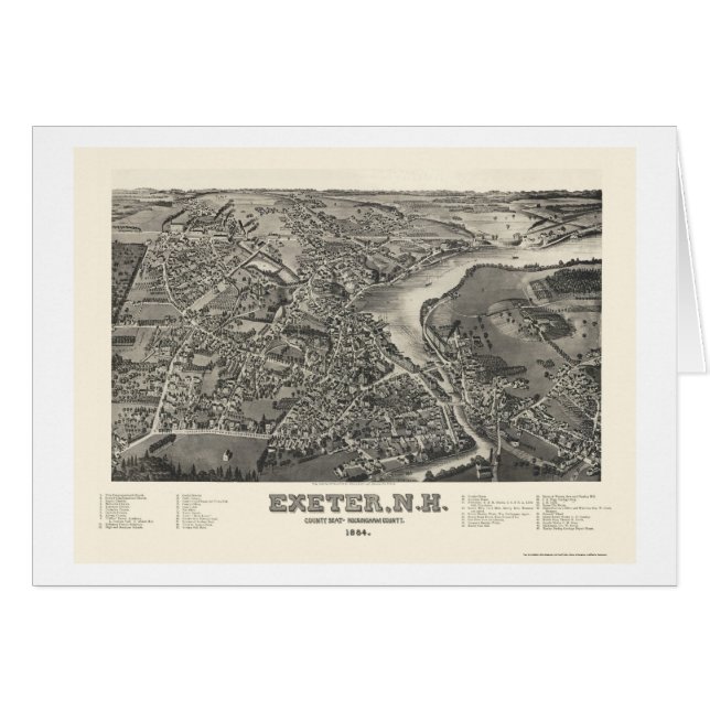 Exeter, NH Panoramic Map - 1884 (Front Horizontal)