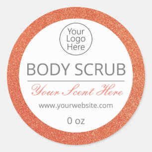 Exfoliating Scrub Rose Gold Glitter Labels Logo