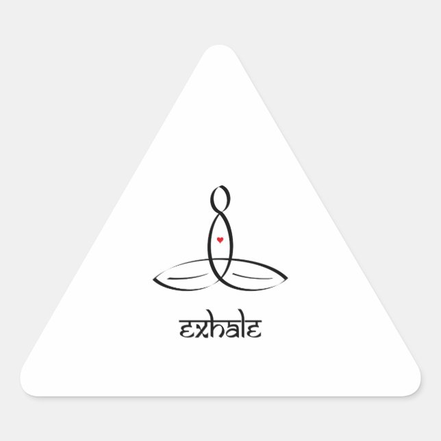 Exhale - Black Sanskrit style Triangle Sticker (Front)