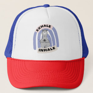 Exhale Inhale Llama Yoga funny pose  Trucker Hat