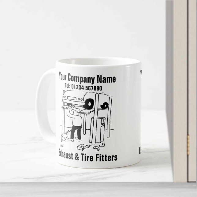 Exhaust & Tire Fitters. Garage Mechanic Coffee Mug (Creator Uploaded)