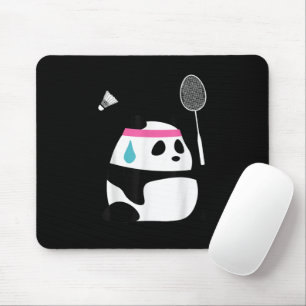Exhausted badminton panda funny cute mouse pad