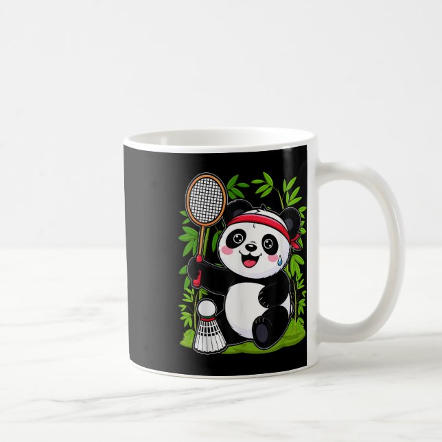 Exhausted Badminton Panda - Funny Cute Shuttle Ani Coffee Mug (Right)