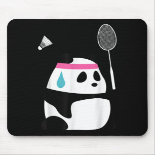 Exhausted Badminton Panda - Funny Cute Shuttle Ani Mouse Pad