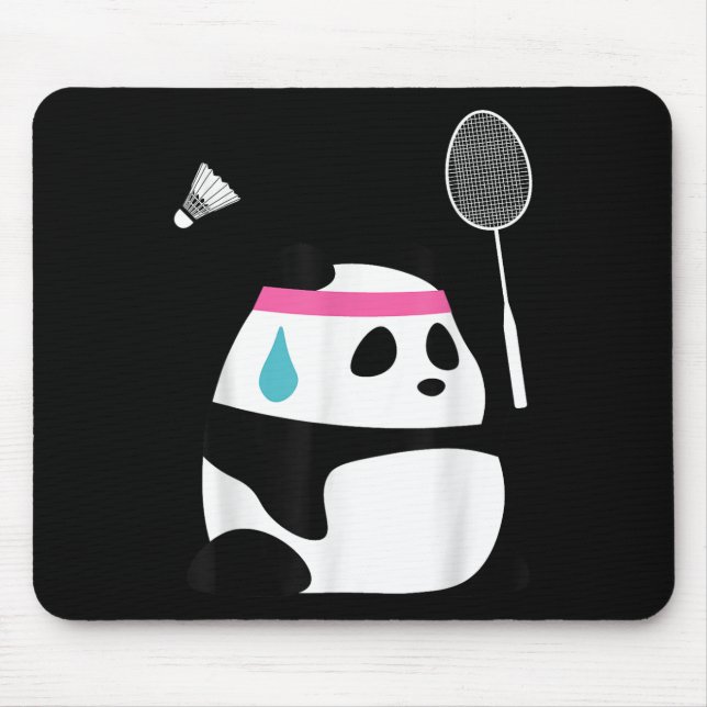 Exhausted Badminton Panda - Funny Cute Shuttle Ani Mouse Pad (Front)