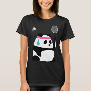 Exhausted Badminton Panda - Funny Cute Shuttle Ani T-Shirt