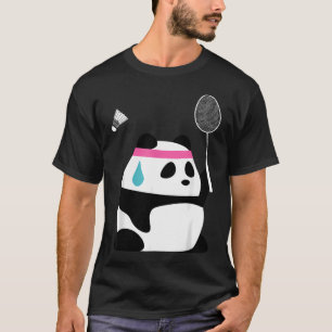 Exhausted Badminton Panda - Funny Cute T-Shirt