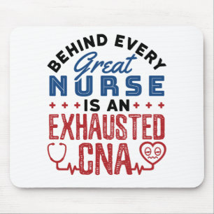 Exhausted CNA Certified Nursing Assistant Mouse Pad