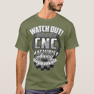 Exhausted CNC Machine Operator  Machinist Funny T-Shirt
