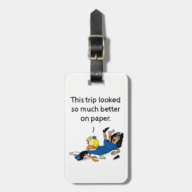Exhausted Flight Crew Luggage Tag (Front Vertical)