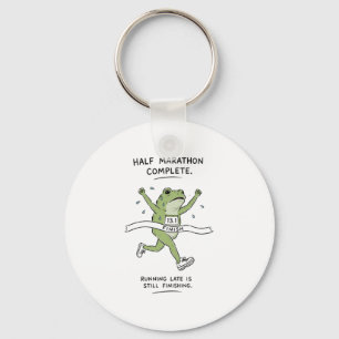 Exhausted Frog Half Marathon Finisher Funny Runnin Key Ring
