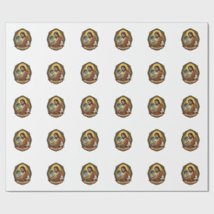 Exhausted Jesus Empty Protein Powder Tub Gym Humou Wrapping Paper