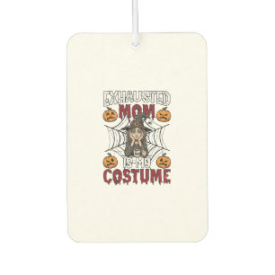 Exhausted Mum Is Costume Halloween Witch Coffee Pu Car Air Freshener