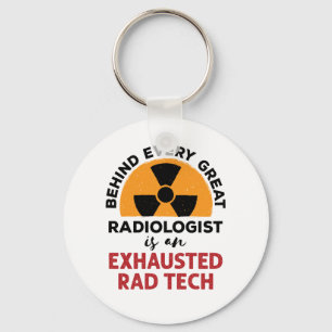 Exhausted Rad Tech Funny Radiologic Technologist Key Ring